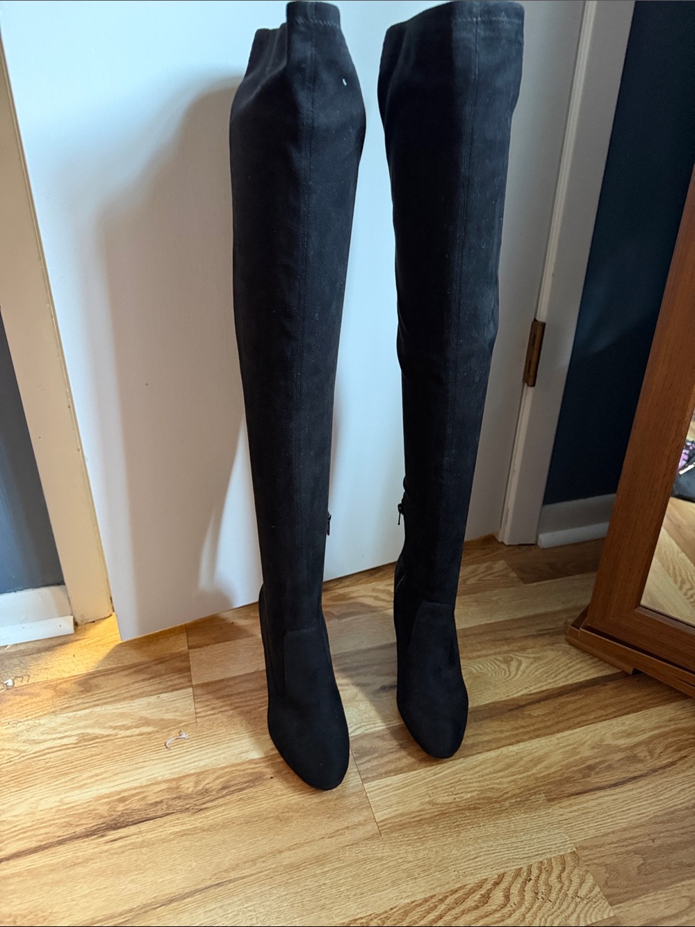 Aldo Black Over-The-Knee Stretch Boots